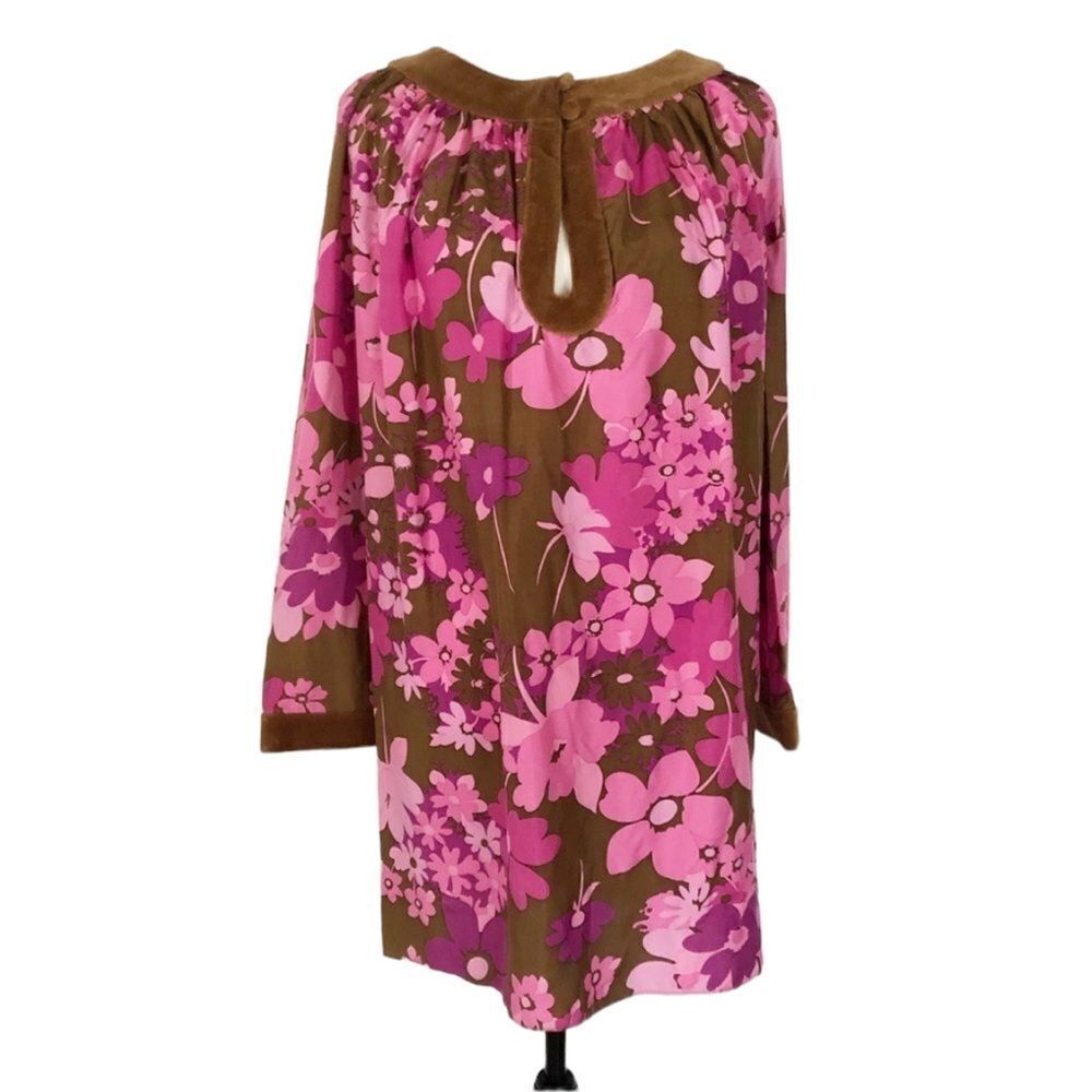 Jules Reid NWT 100% silk dress, retro pattern, size 2